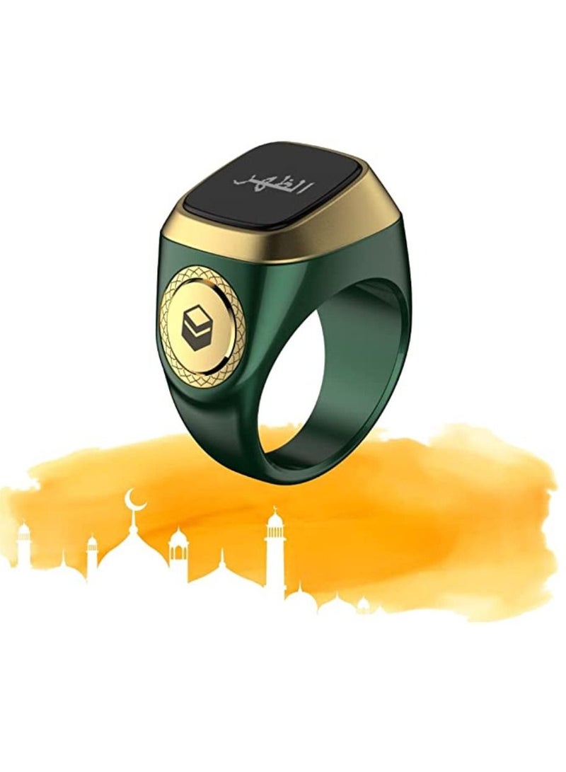 iQIBLA Smart Tasbih Plastic Zikr Lite Ring Green 18MM  - Image 1