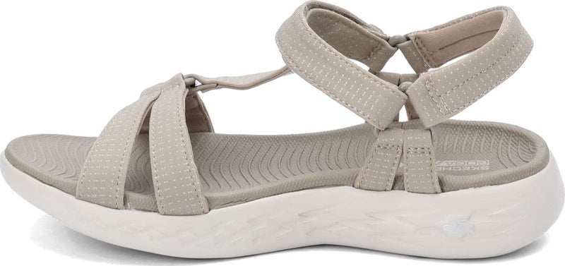 Skechers Womens On-the-go 600 - Brillancy Sport Sandal, Beige/White, 6 Wide US - Image 3