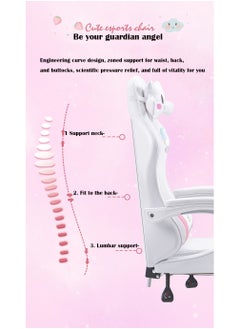 Arabest Gaming Chair, Computer Chair, Home Reclining Dormitory Chair, Cartoon Swivel Chair, Comfortable Sedentary Office Chair, Ergonomic Chair (pink)  - Image 3