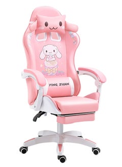 Arabest Gaming Chair, Computer Chair, Home Reclining Dormitory Chair, Cartoon Swivel Chair, Comfortable Sedentary Office Chair, Ergonomic Chair (pink)  - Image 1