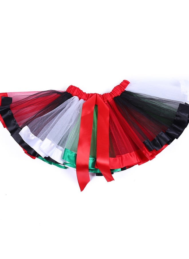 Daddy's Angel UAE National Day Tutu Skirt with Matching Hair Bow – Girls UAE Flag Outfit | Red, Green, White & Black | Kids National Day Costume - Image 3