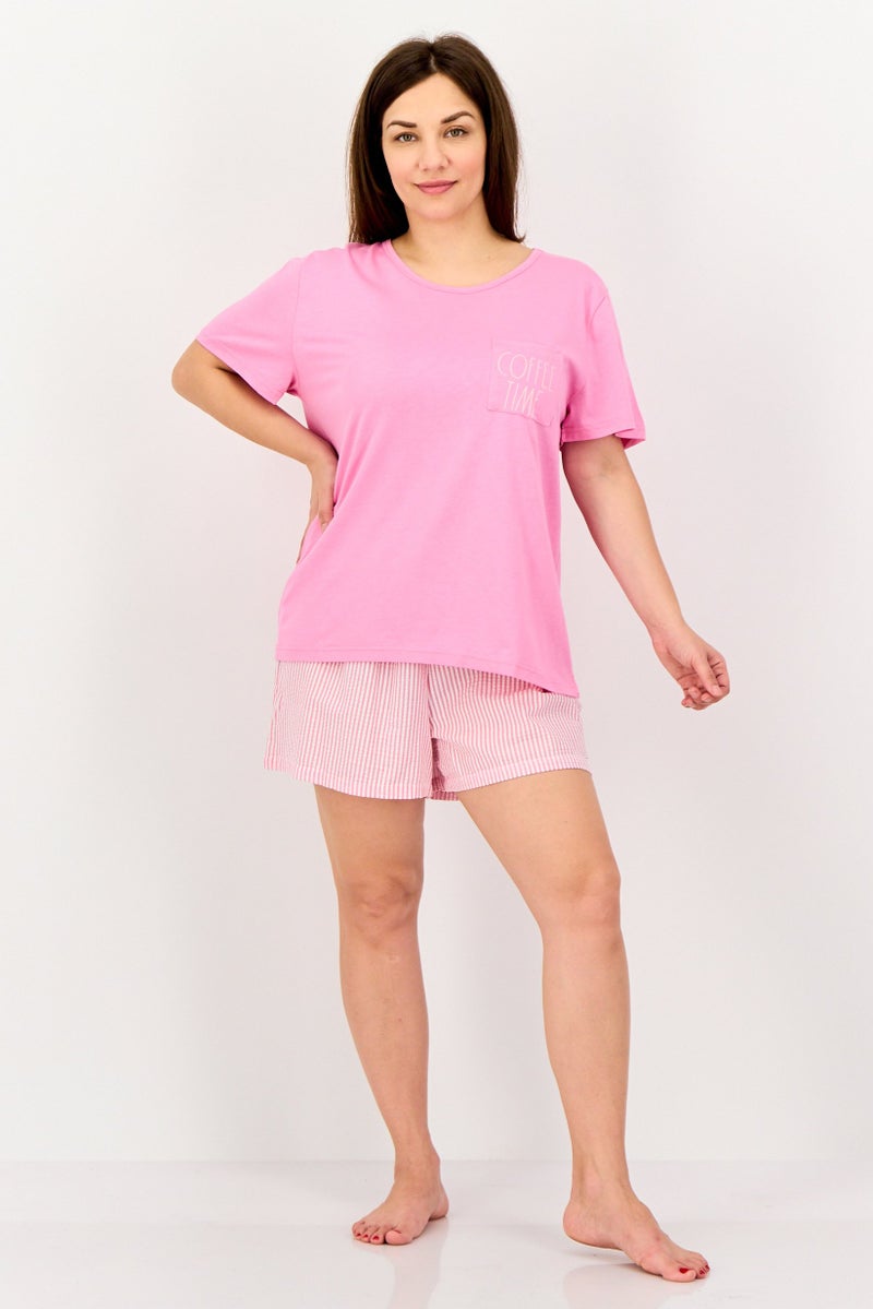 Rae Dunn Women 2 Pieces Stripe Shirt And Shorts Pyjama Set, Multicolor - Image 4
