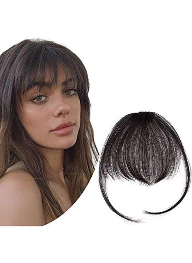 STAR WORK - Bangs Hair Clip In Bangs Human Hair Wispy Bangs Fringe With Temples Hairpieces For Women Clip On Air Bangs Flat Neat Bangs Hair Extension For(Bang) - Image 1