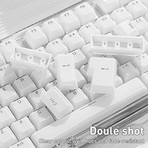 GEKUCAP White Clear keycaps 135 Keys, Crystal Jelly Keycaps MDA Profile, Cute Shine Through Custom Keycap Set for 61/68/84/87/98/100 Cherry Gateron MX Mechanical Keyboard - Image 3