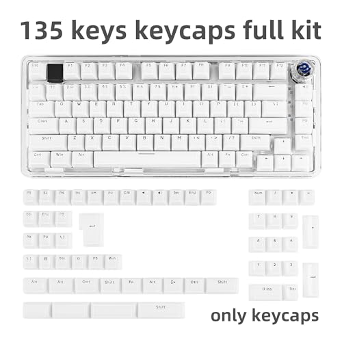 GEKUCAP White Clear keycaps 135 Keys, Crystal Jelly Keycaps MDA Profile, Cute Shine Through Custom Keycap Set for 61/68/84/87/98/100 Cherry Gateron MX Mechanical Keyboard - Image 2
