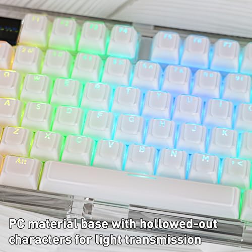 GEKUCAP White Clear keycaps 135 Keys, Crystal Jelly Keycaps MDA Profile, Cute Shine Through Custom Keycap Set for 61/68/84/87/98/100 Cherry Gateron MX Mechanical Keyboard - Image 5