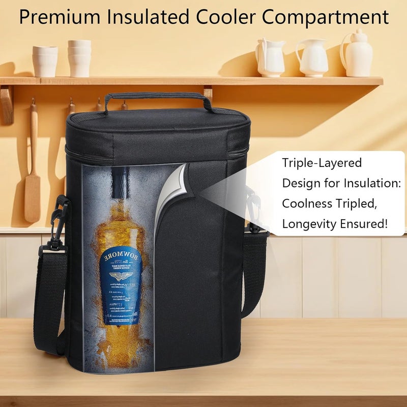 Hap Tim Wedding Gifts for Couples, Bridal Shower Gifts, Engagement Gifts for Newlyweds, Mr and Mrs gifts - Wine Cooler Bag Insulated Wine Carrier Tote with Tumblers, Bamboo Cheese Borad - Image 5