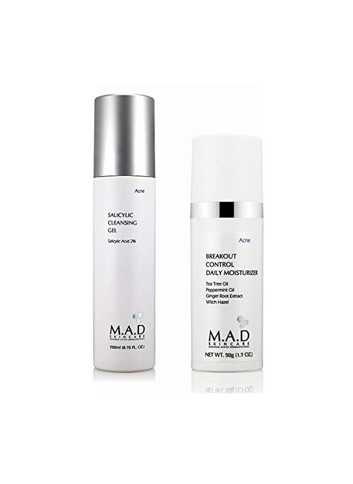 M.A.D Skincare MAD SKINCARE MAXIMUM ACTIVE DERMACEUTICALS AntiAcne Duo Set  Salicylic Cleansing Gel  Breakout Control Daily Moisturizer 
