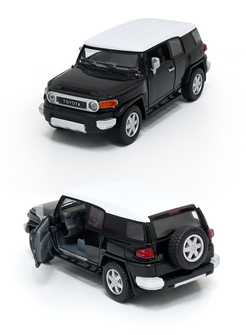 Kinsmart سيارة لعبة تويوتا إف جي كروزر بمقياس 1/36، أبواب معدنية مصبوبة قابلة للفتح والسحب للخلف