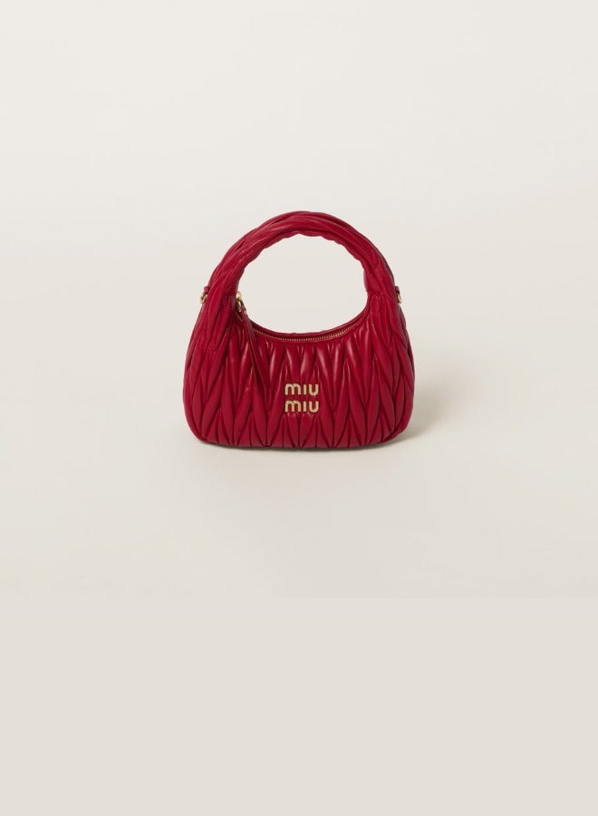 Miu Miu MIU MIU Wander matelassé nappa leather hobo bag Crossbody Shoulder Bag Red  - Image 1