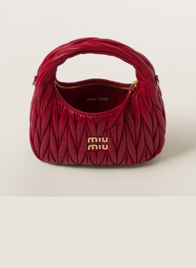 Miu Miu MIU MIU Wander matelassé nappa leather hobo bag Crossbody Shoulder Bag Red  - Image 4