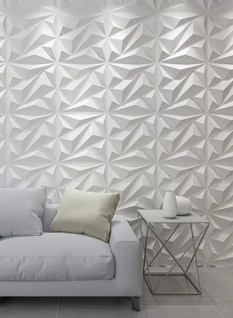 ليشب 12 قطعة من لوحات الحائط ثلاثية الأبعاد ورق جدران بتصميم ماسي 3D زخرفي لتغطية الجدران في غرفة المعيشة أو الردهة أو غرفة النوم أو المكتب، كل منها 30x30 سم. - Image 4