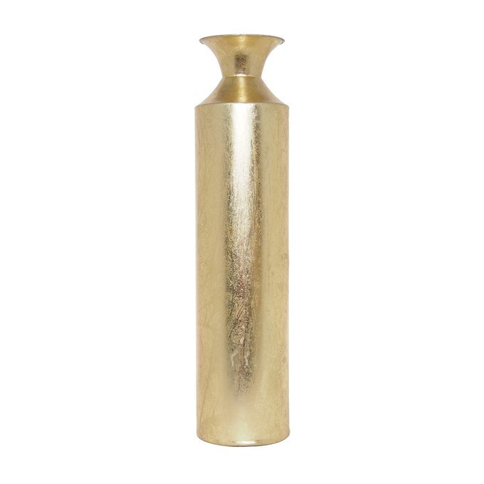 GOLD METAL DECORATIVE TALL FLOOR VASE METALLIC CENTERPIECE VASES VASES FOR HOME DECORATION FLOWER BUCKET VASES FOR GIFT SPA REIKI MEDITATION SETTINGS O5 2175 HIGH