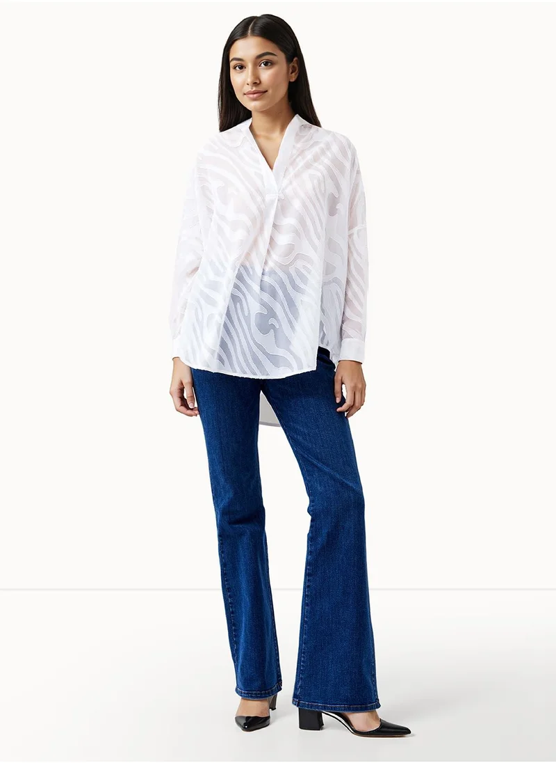 فرنش كونكشن Regular Polyester Collared Neck Shirt