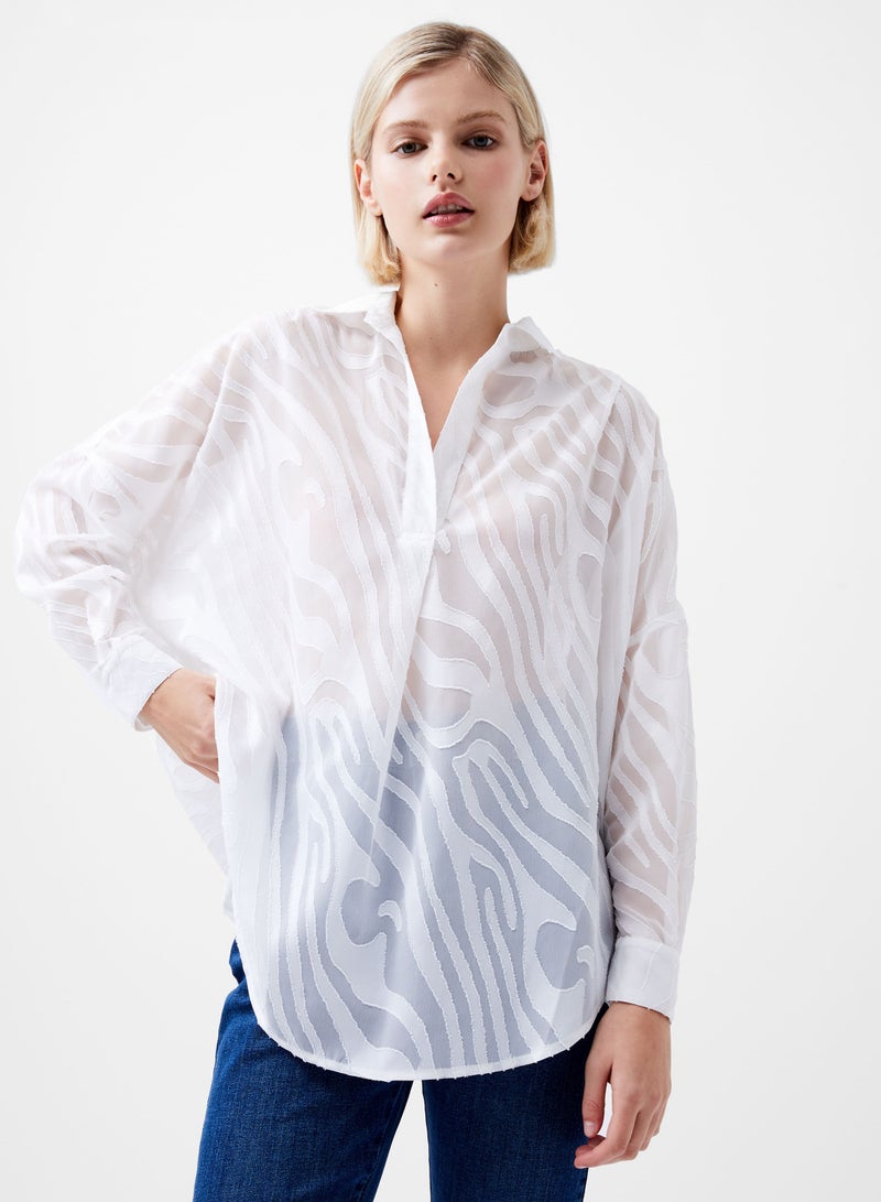 French Connection Zebra Devore Popover Shirt  - Image 1