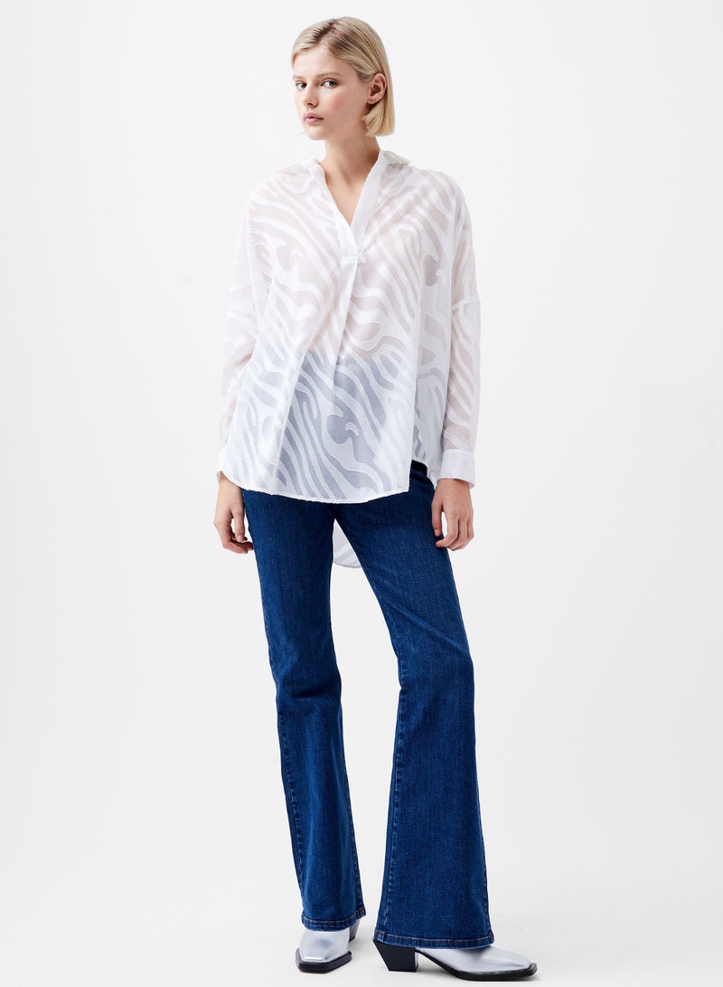 French Connection Zebra Devore Popover Shirt  - Image 2