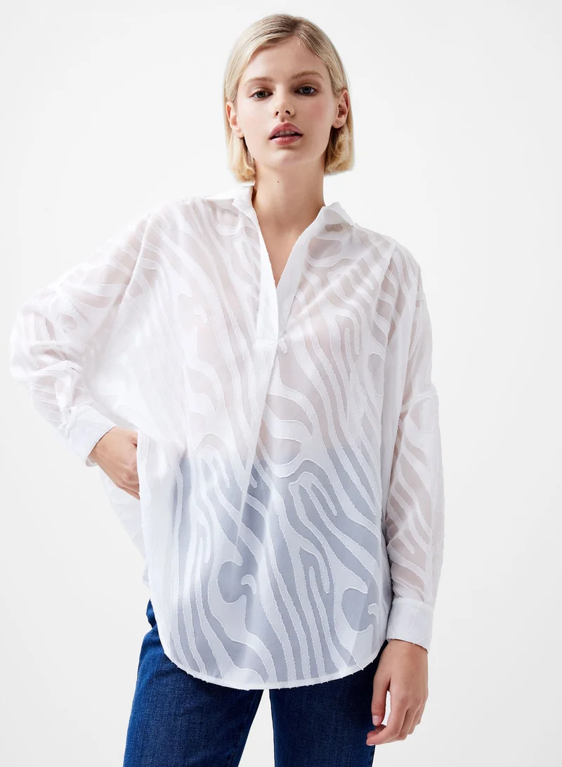 Zebra Devore Popover Shirt
