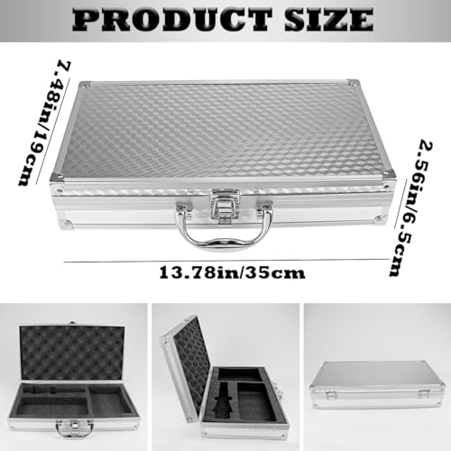 UPIQNG Aluminum Case with Lock Portable Metal Hard Suitcase Professional Clipper Case Aluminum Briefcase with Ripple Foam,Sliver (13.7x7.5x2.5Inch), Sliver, fashion - Image 2