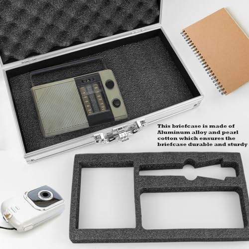 UPIQNG Aluminum Case with Lock Portable Metal Hard Suitcase Professional Clipper Case Aluminum Briefcase with Ripple Foam,Sliver (13.7x7.5x2.5Inch), Sliver, fashion - Image 4