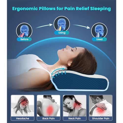 Homerz Premium Pack of 2 Orthopedic Cool Gel Infused Memory Foam Pillow for Neck and Shoulder Pain (Butterfly, Pack of 2) - Image 3