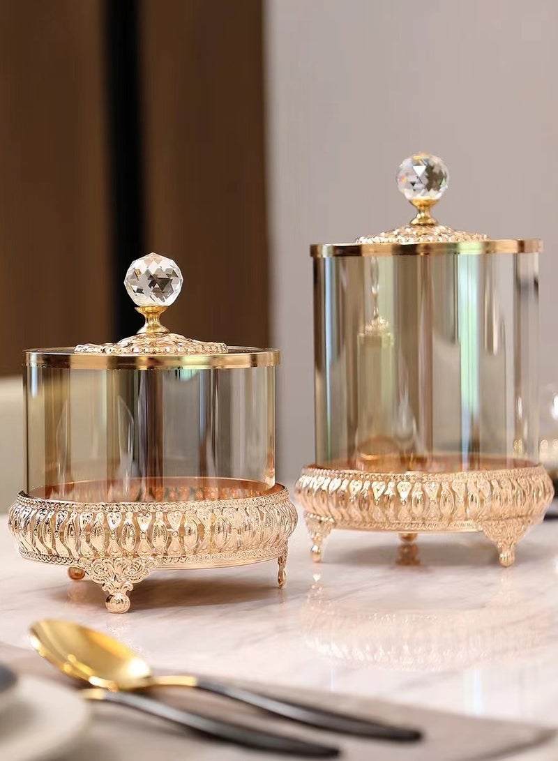 China Made ROYALGLEAM Crystal Series European Coffee Table Candy Storage Jar - Image 2