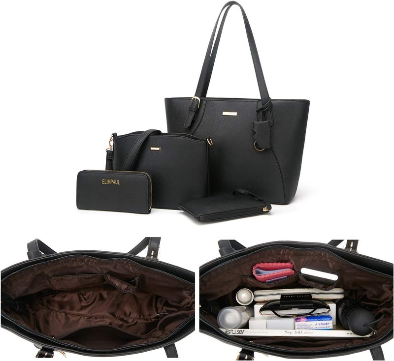 YTL Women Fashion Handbags Wallet Tote Bag Shoulder Bag Top Handle Satchel Purse Set 4pcs - Image 5