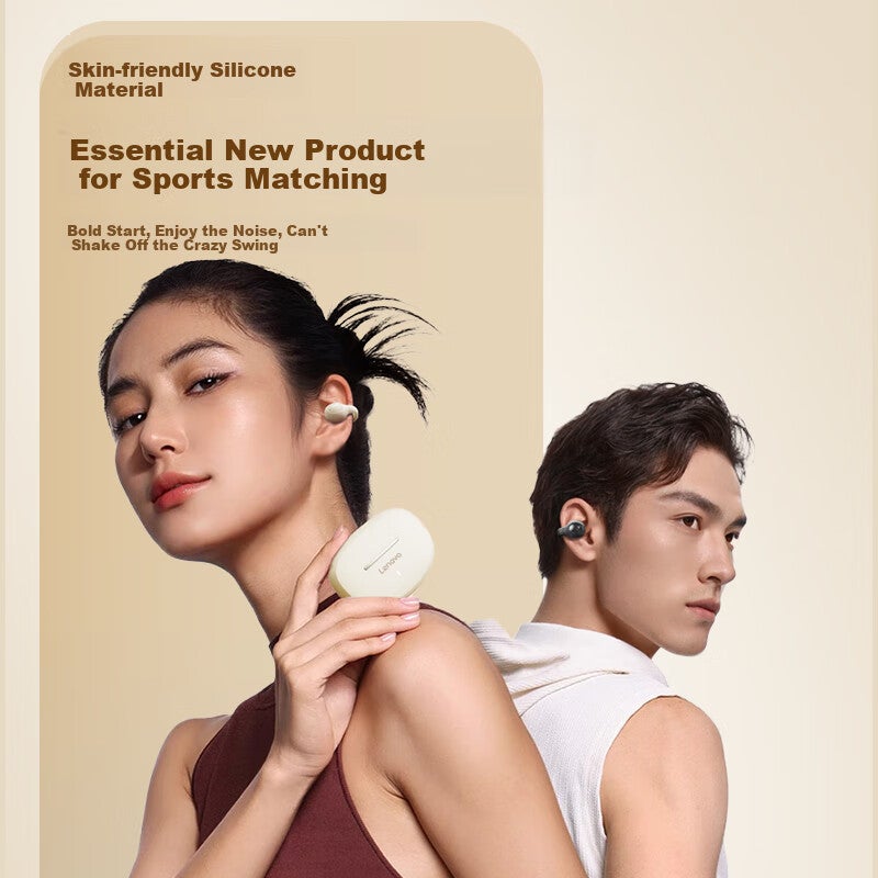 JD Jing Zao سماعات لينوفو بلوتوث، تصميم مفتوح للأذن مع مشبك، سماعات رياضية موسيقية للألعاب بلوتوث 5.4 لاسلكية، متوافقة مع هواتف أبل، شاومي، أوبو، EA420 أسود - Image 3
