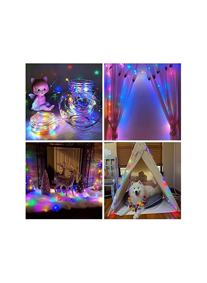 The Bros 2 Pack 20M 200 LED Fairy Lights Battery Operated Ramadan Decoration Lights with Remote Waterproof 8 Modes Firefly Twinkle String Lights for Diwali Christmas Valentine's Day Gift Decoration Colorful - Image 5
