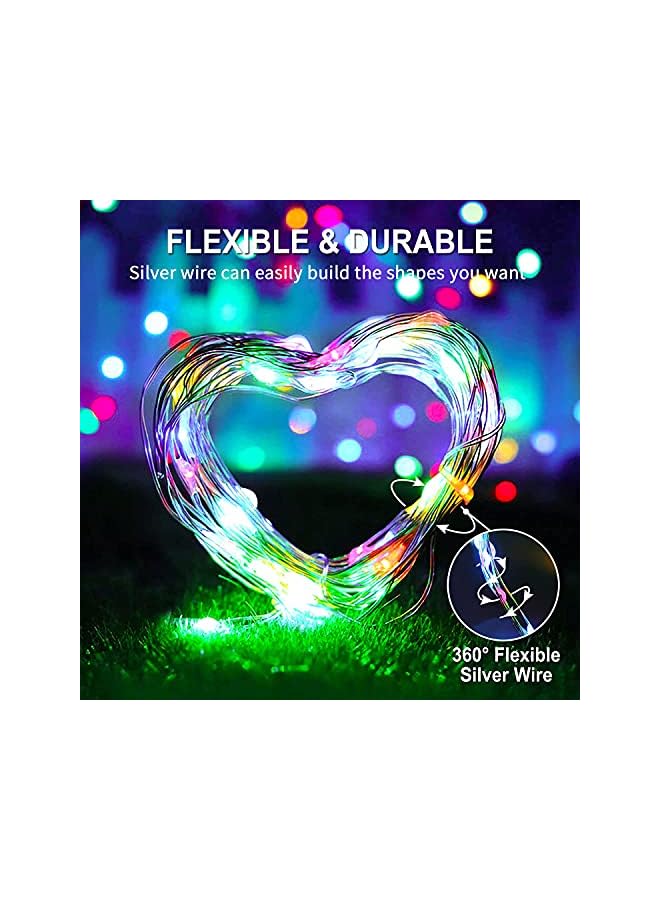 The Bros 2 Pack 20M 200 LED Fairy Lights Battery Operated Ramadan Decoration Lights with Remote Waterproof 8 Modes Firefly Twinkle String Lights for Diwali Christmas Valentine's Day Gift Decoration Colorful - Image 3