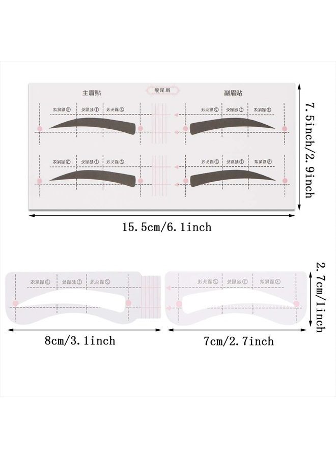 GOETOR 128 PCS Eyebrow Stencil 4 Styles Eyebrows Shaping Stickers Adjustable Eyebrow Grooming Template DIY Brows Guide Makeup Tool - Image 3