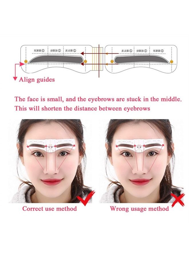 GOETOR 128 PCS Eyebrow Stencil 4 Styles Eyebrows Shaping Stickers Adjustable Eyebrow Grooming Template DIY Brows Guide Makeup Tool - Image 5