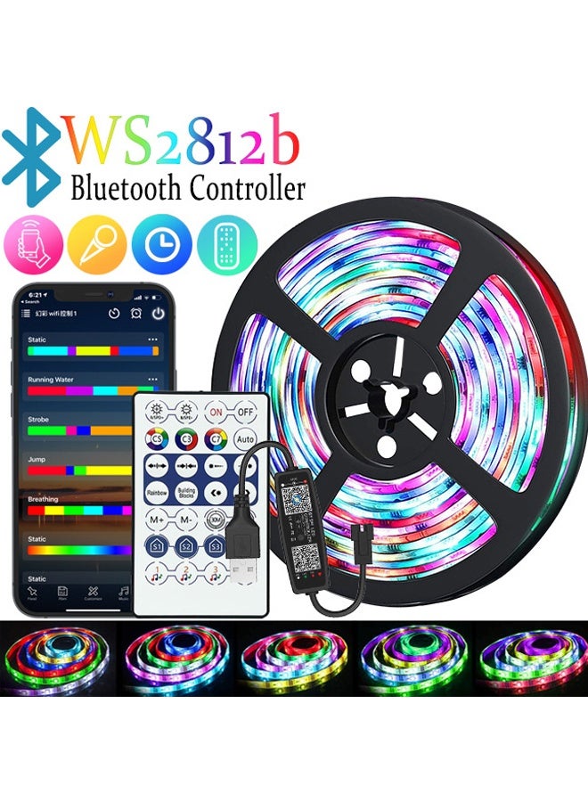 RGB LED Strip Lights for bedroom - Multicolor with Remote USB Powered, Waterproof, Perfect LED lights for Bedroom, TV, Desktop PC, Fish Tank Decoration. Wall Strip Lights, 2m,  Multicolour - Image 1