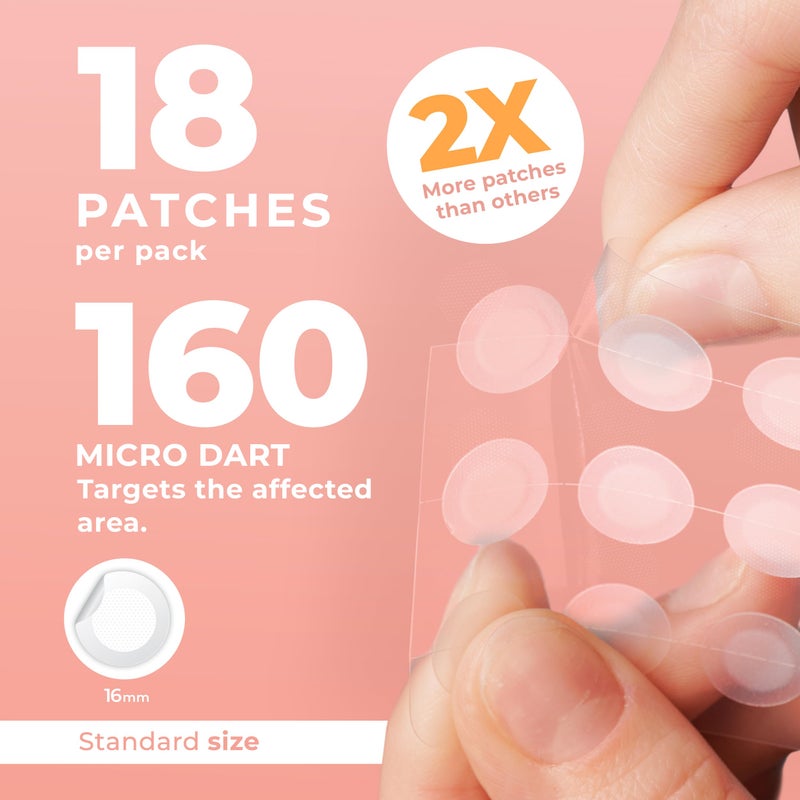 PatchRx Micro Needle Pimple Patch (18 Pack) - Hydrocolloid Micropoint Pimple Patch For Acne & Pimples, Microdart Patch, Micro Dart Pimple Patches - Image 2