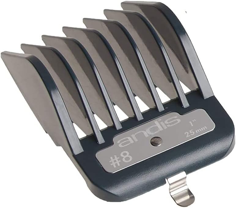 Andis Master Series Premium Hair Clipper Attachment Comb Set Clipper Guards Cutting Guides with Metal Clip Black 7 Count - Image 2
