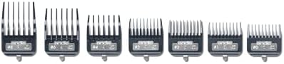 Andis Master Series Premium Hair Clipper Attachment Comb Set Clipper Guards Cutting Guides with Metal Clip Black 7 Count - Image 5
