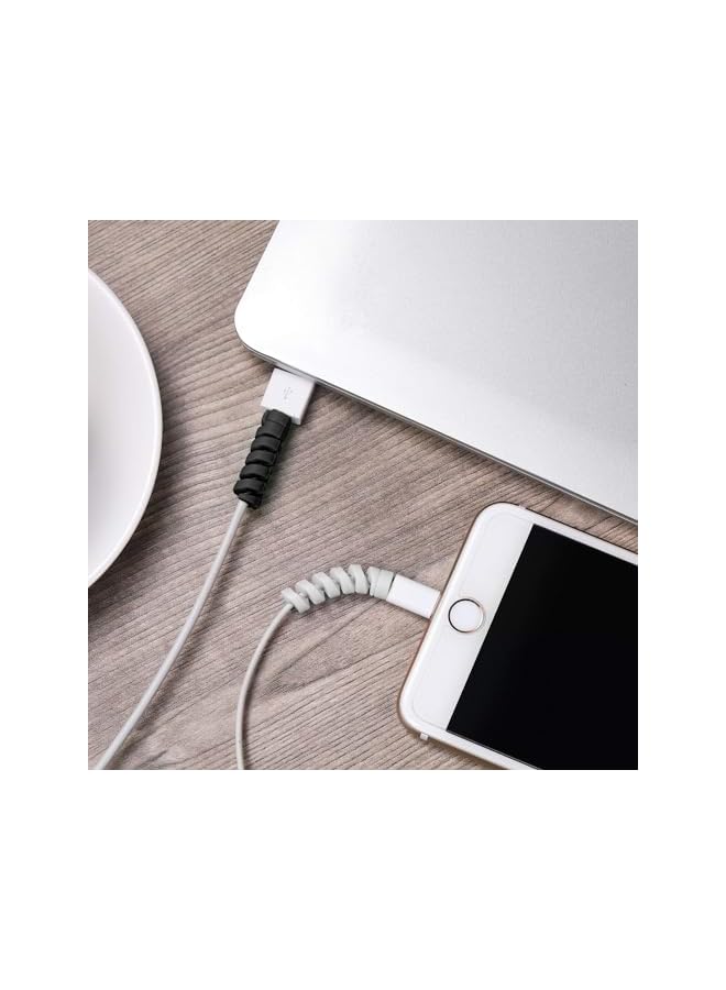 PROMASS Charger Cable Protector, 15Pack Spiral Data Cable Protective Sleeve, Silicone Flexible Cable Wire Protector, Cable Cord Saver for Headphone Laptop Cellphone Cable Accessories (Mixed Colors A) - Image 3