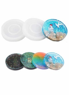 Excefore Silicone Casting Resin Molds Round Moulds Making Cup Mat Epoxy Mould Clay Coaster Epoxy Resin Jewellery Mold for Home Decoration Craft DIY 4Pcs  - Image 2