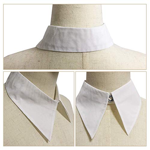 Joyci Solid Color Girls Necklace Choker Collar Detachable Lapel False Collar (White) - Image 2