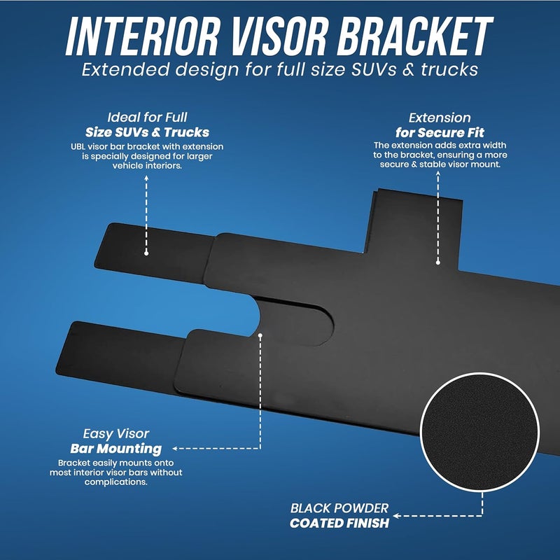 UBL Ultra Bright Lightz Interior Visor Bracket with Extension for Full Size SUVs and Trucks - Image 2