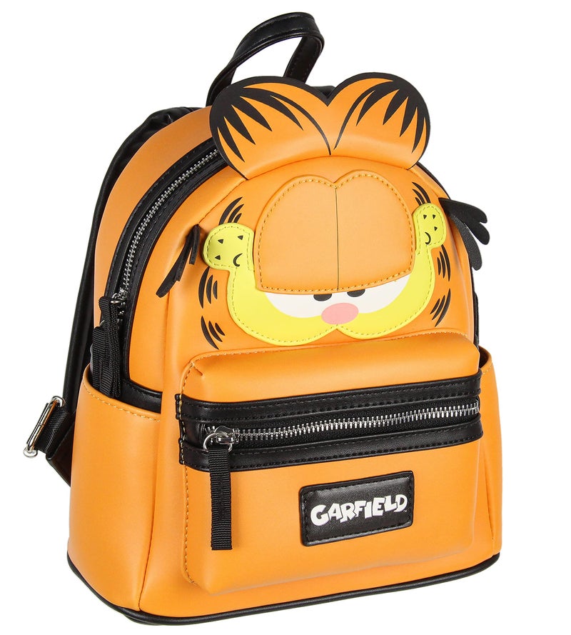 INTIMO Nickelodeon Classic Comic Character Face Garfield Zippered Mini Backpack Bag - Image 2