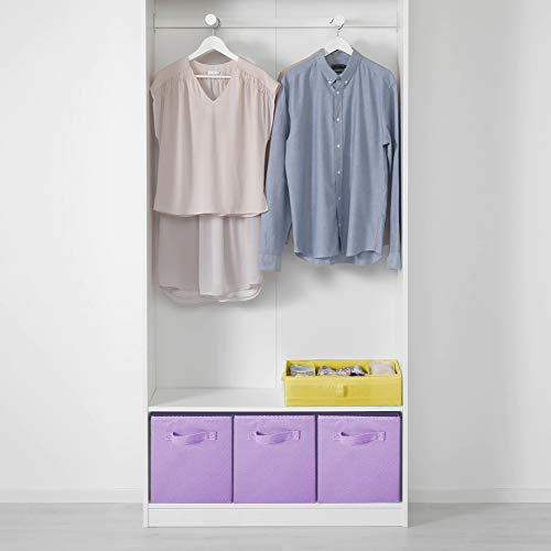 PowerKing Collapsible Storage Cubes with Handles, Fabric Foldable Bins for Closet Shelves, Durable Organization Storage Bins, 10.5'' x 11'' x 10.5'', 6 Pack, Purple - Image 3