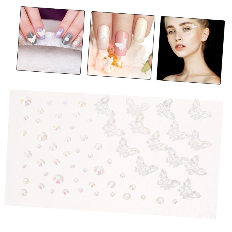 Face Rhinestones Stickers Butterfly Gems Self Adhesive Body Jewels for Festival - Image 4