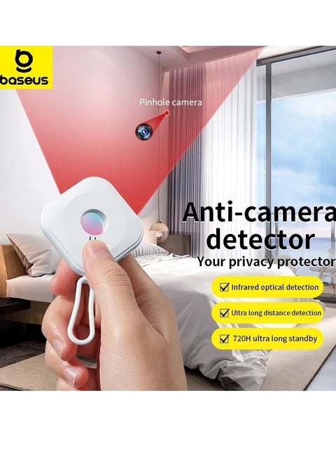 Hidden Camera Detectors, Infrared Detector, Hotel Anti-Camera Anti-Peeping Tool, Camera Detector, Anti-Monitoring Inspection Detector for Hotel Bathroom, Spy Camera Detector (White)