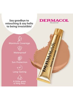 Dermacol Dermacol - Full Coverage Foundation, Liquid Makeup Matte Foundation with SPF 30, Waterproof Foundation for Oily Skin, Acne, & Under Eye Bags, Long-Lasting Makeup Products, 30g, Shade 222  - Image 5