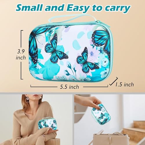 FACTOTECH iPhone Charger Protector Case with Carrying Bag Compatible for Apple 18W 20W iPhone 15 14 13 12 11 Pro Adapter & Lightning Cable Protective Sleeve with Pouch Case-Bright Blue Butterfly - Image 5