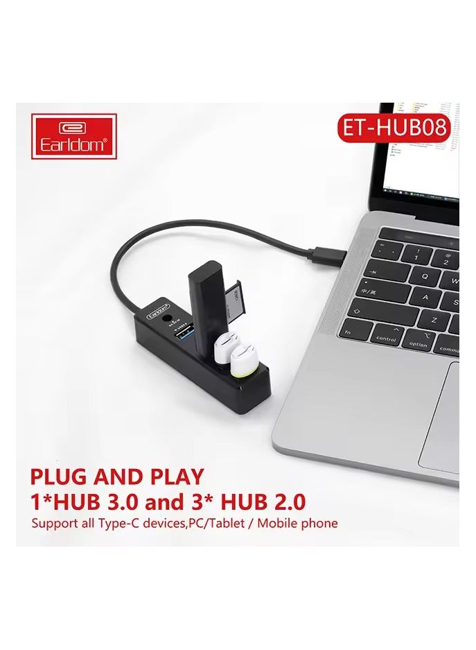Earldom HUB08 Type C USB HUB 3.0 4 Ports Splitter Adapter Super Speed High Quality - Image 2
