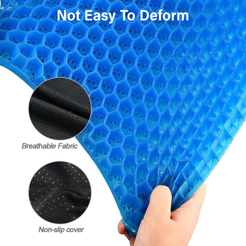 GRILL BUMP Gel Seat Cushion with NonSlip Cover Double Thick Office Chair Seat Cushion Breathable Pain Relief Sciatica Egg Crate Cushion for Office Chair Car Wheelchair - Image 5