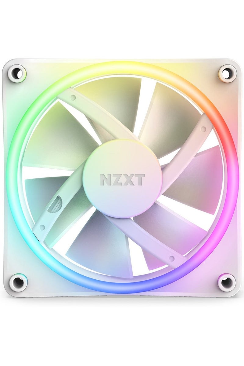 ان زد اكس تي مجموعة F120 RGB Duo ثلاثية من مراوح RGB ثنائية الجوانب، مقاس 120 مم، مزودة بخاصية PWM، مزودة بوحدة تحكم RGB، و20 مصباح LED قابل للتحكم بشكل فردي لكل مروحة، ومحمل ديناميكي مائع، ومخمدات مطاطية منخفضة الضوضاء، وتحكم برمجي CAM، لون أبيض | RF-D12TF-W1 - Image 4