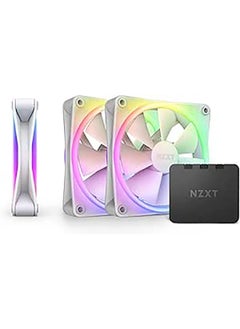 NZXT F120 RGB Duo Triple Pack - 3 x 120mm Dual-Sided RGB Fans with RGB Controller – 20 Individually Addressable LEDs – Balanced Airflow and Static Pressure – Fluid Dynamic Bearing – PWM – White  - Image 1
