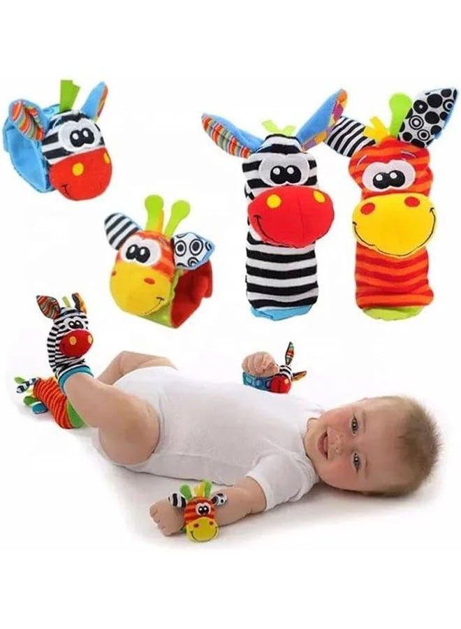 meayul 4 Piece Baby Rattles, Rattle Toys for Baby Wrist and Foot Rattles for Infants, Newborn Baby Socks Toys for Boys & GirlsToys for Infants - Image 1